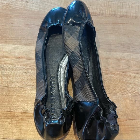 Burberry Black Patent Leather Nova Soft Ballerina Flats Size 36.5 - Picture 8 of 12